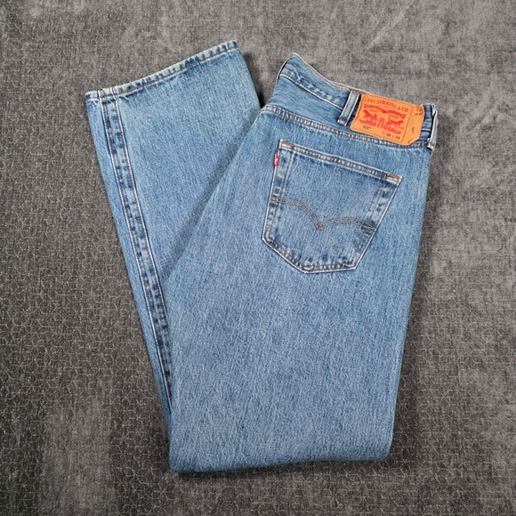 Levi's Other - Levi's 501 Original Fit Mens Blue‎ Straight Leg Button Fly Denim Jeans 38x34